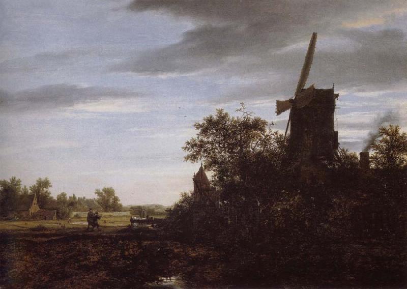 Jacob van Ruisdael A Windmill near Fields oil painting picture
